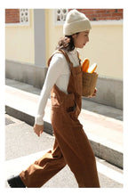 Brown Corduroy Jumpsuits Women Autumn Straight Baggy Loose Casual Wide Leg Trousers Female nowadaysfashion