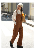 Brown Corduroy Jumpsuits Women Autumn Straight Baggy Loose Casual Wide Leg Trousers Female nowadaysfashion