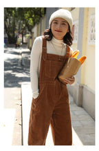 Brown Corduroy Jumpsuits Women Autumn Straight Baggy Loose Casual Wide Leg Trousers Female nowadaysfashion