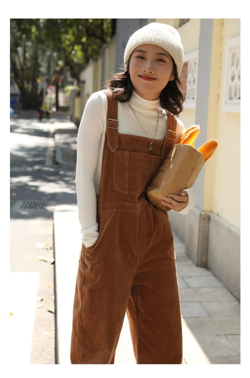 Brown Corduroy Jumpsuits Women Autumn Straight Baggy Loose Casual Wide Leg Trousers Female nowadaysfashion