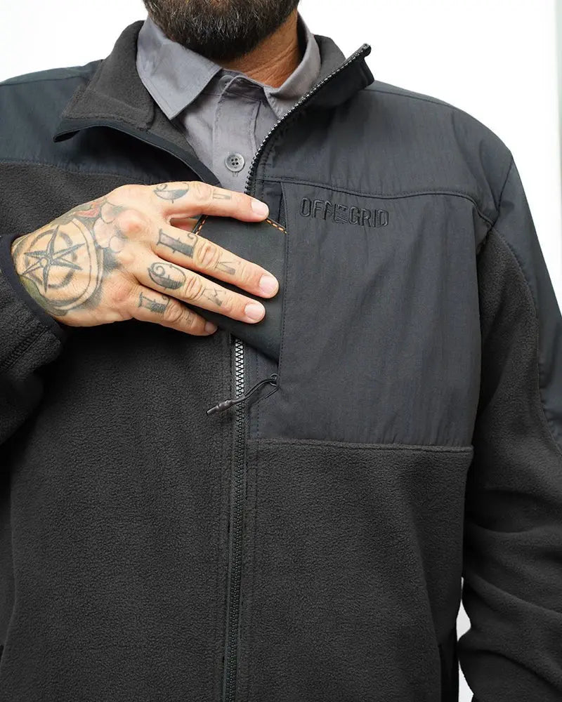 Bruin Fleece Zip Up - Black - Blade & Thread