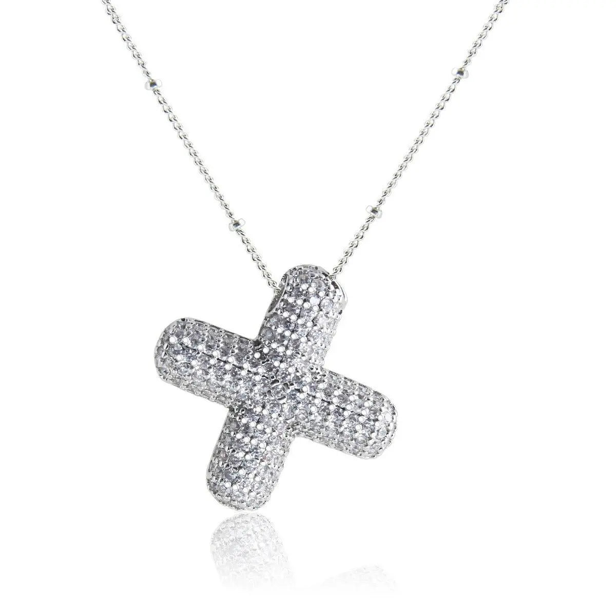 Bubble Initial Necklace 14k Gold Plated Cubic Zirconia nowadaysfashion