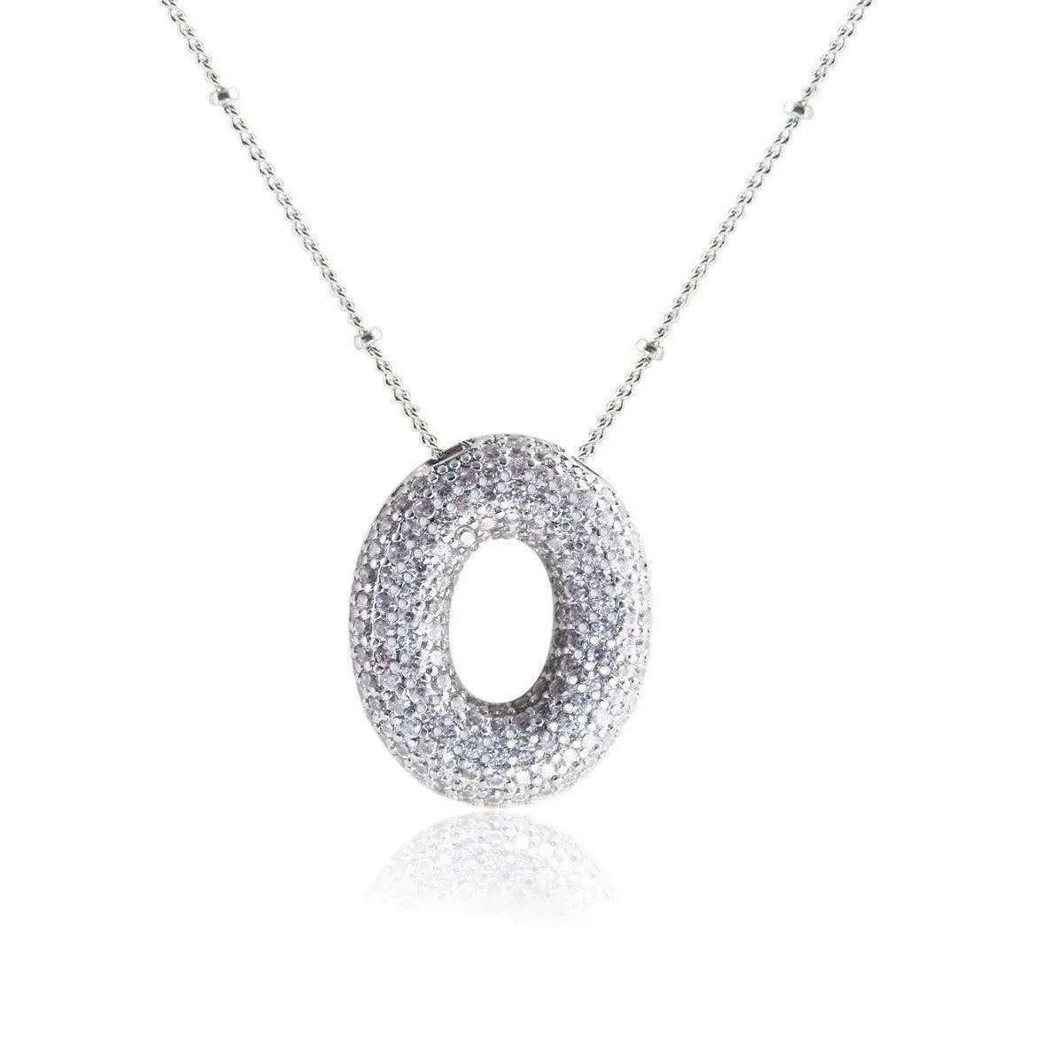 Bubble Initial Necklace 14k Gold Plated Cubic Zirconia - Blade & Thread