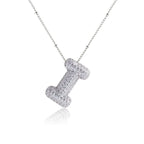Bubble Initial Necklace 14k Gold Plated Cubic Zirconia nowadaysfashion