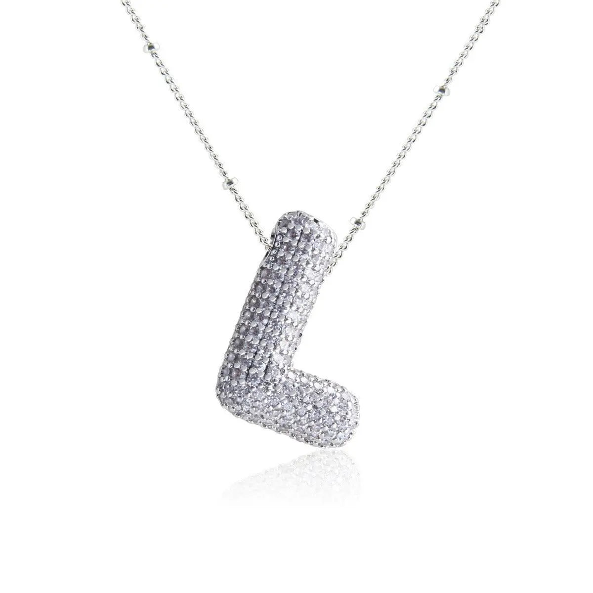 Bubble Initial Necklace 14k Gold Plated Cubic Zirconia - Blade & Thread