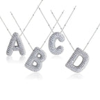 Bubble Initial Necklace 14k Gold Plated Cubic Zirconia nowadaysfashion