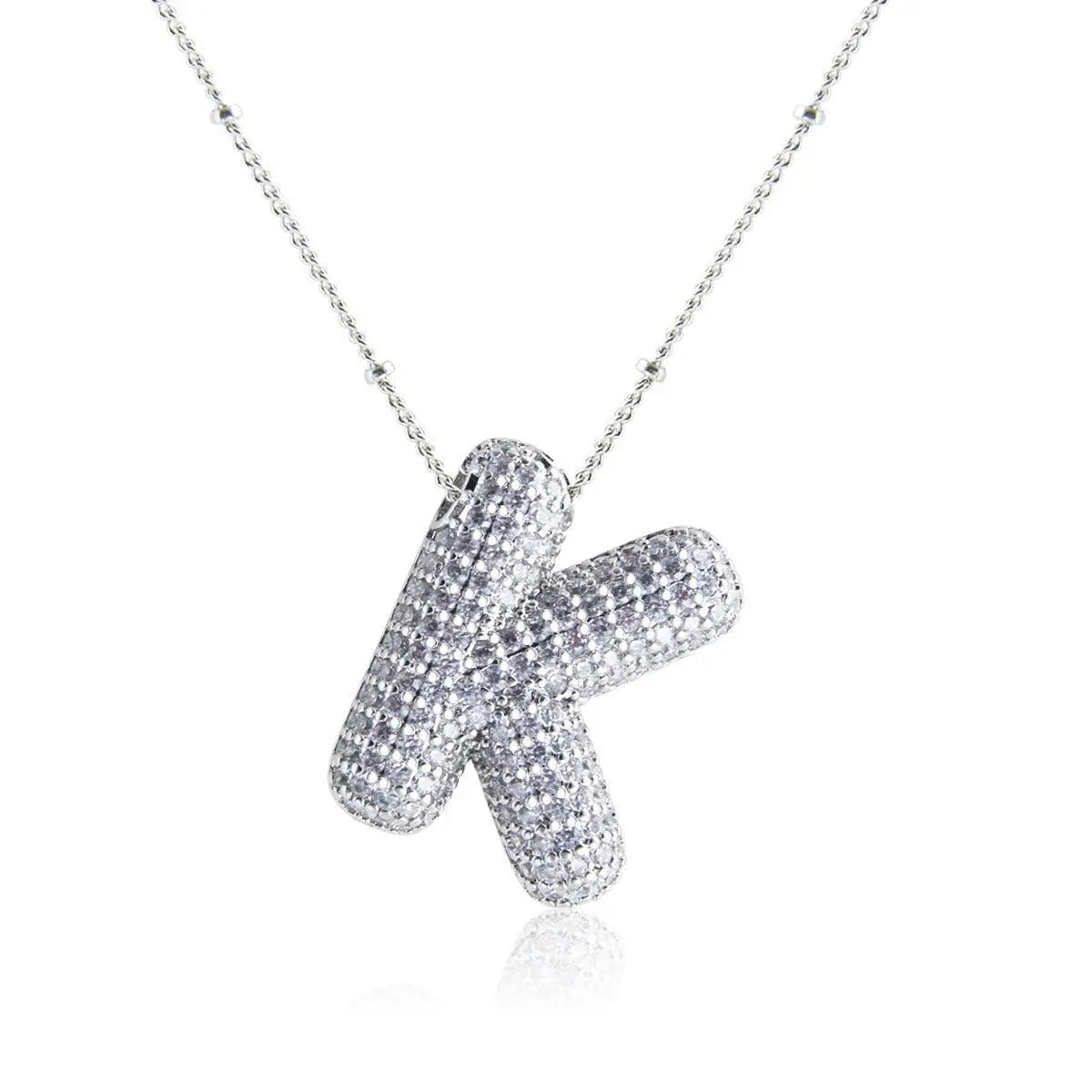 Bubble Initial Necklace 14k Gold Plated Cubic Zirconia - Blade & Thread