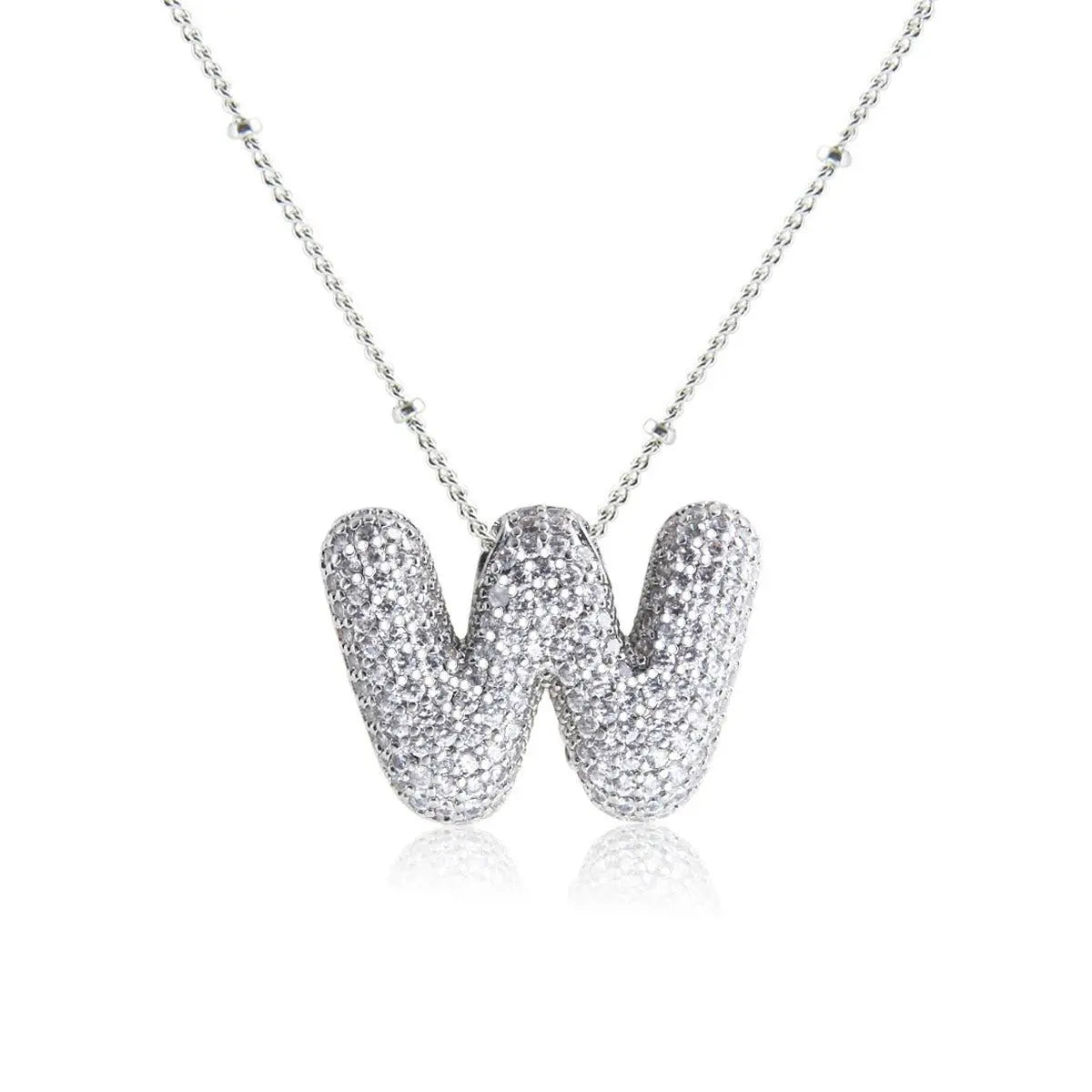 Bubble Initial Necklace 14k Gold Plated Cubic Zirconia - Blade & Thread