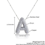 Bubble Initial Necklace 14k Gold Plated Cubic Zirconia nowadaysfashion