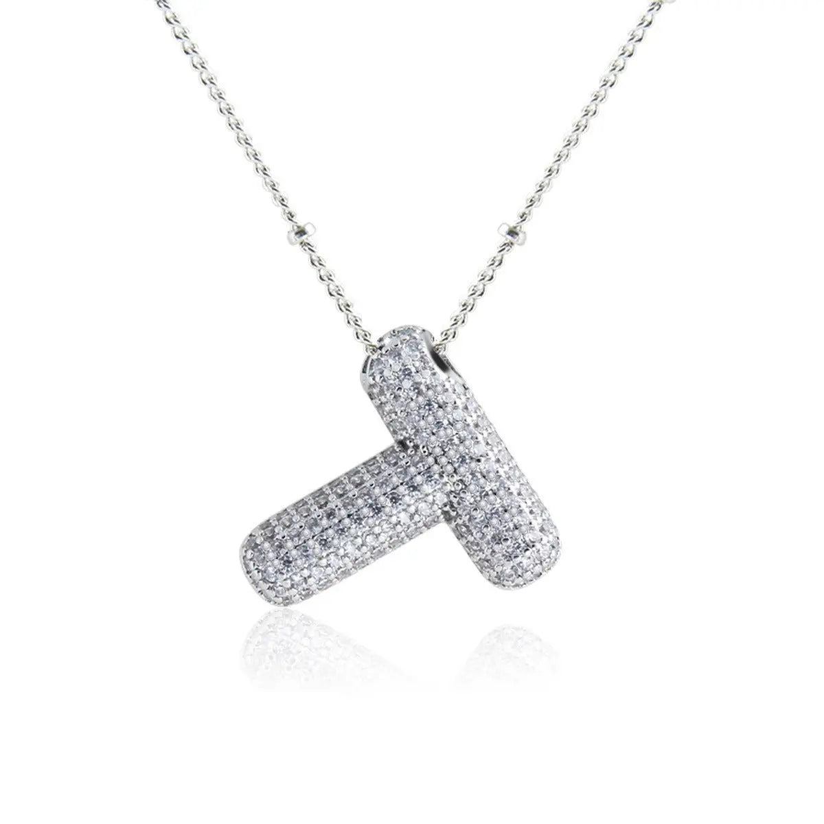 Bubble Initial Necklace 14k Gold Plated Cubic Zirconia - Blade & Thread