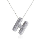Bubble Initial Necklace 14k Gold Plated Cubic Zirconia nowadaysfashion