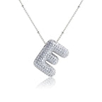 Bubble Initial Necklace 14k Gold Plated Cubic Zirconia nowadaysfashion