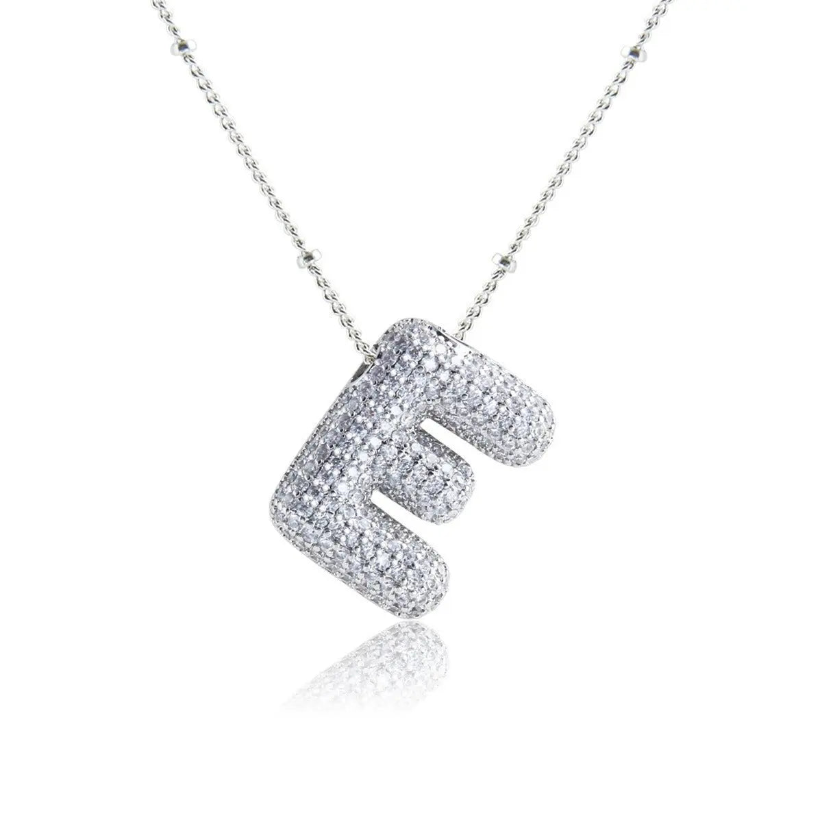 Bubble Initial Necklace 14k Gold Plated Cubic Zirconia - Blade & Thread