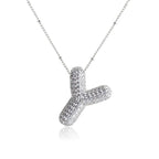 Bubble Initial Necklace 14k Gold Plated Cubic Zirconia nowadaysfashion