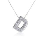 Bubble Initial Necklace 14k Gold Plated Cubic Zirconia nowadaysfashion