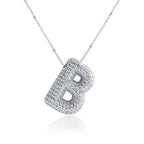 Bubble Initial Necklace 14k Gold Plated Cubic Zirconia nowadaysfashion