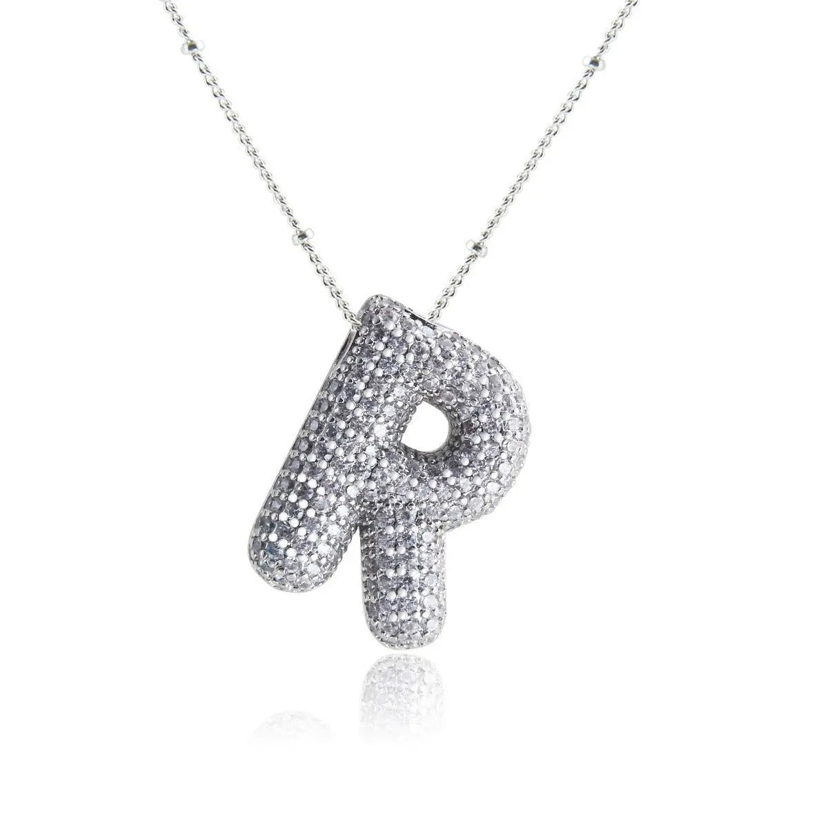 Bubble Initial Necklace 14k Gold Plated Cubic Zirconia - Blade & Thread