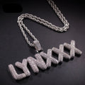 bubble letter name necklace custom diamond pendant nowadaysfashion