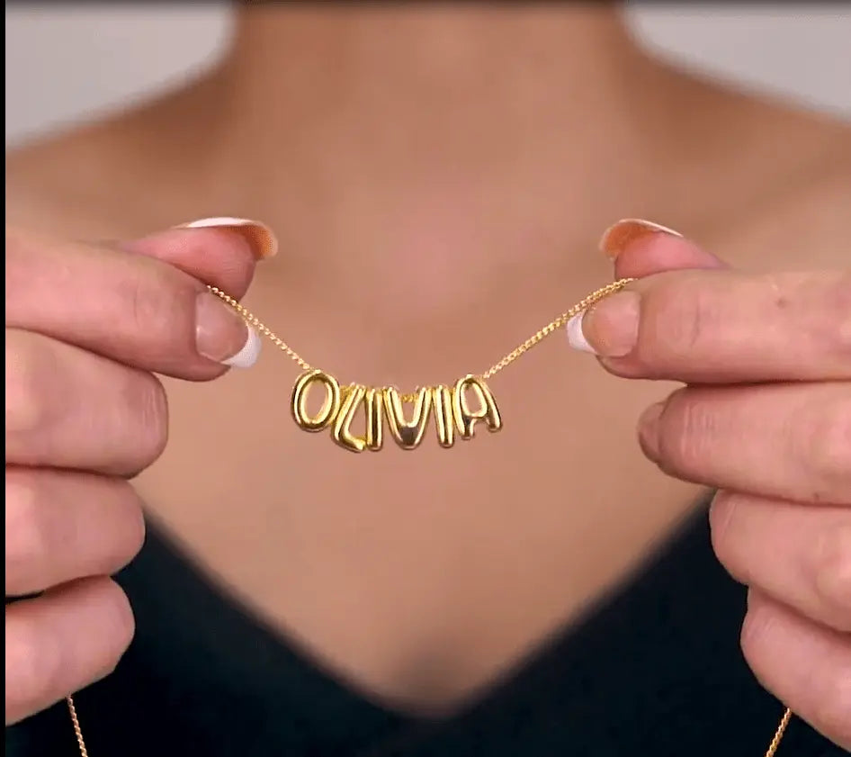 bubble letter necklace - Blade & Thread