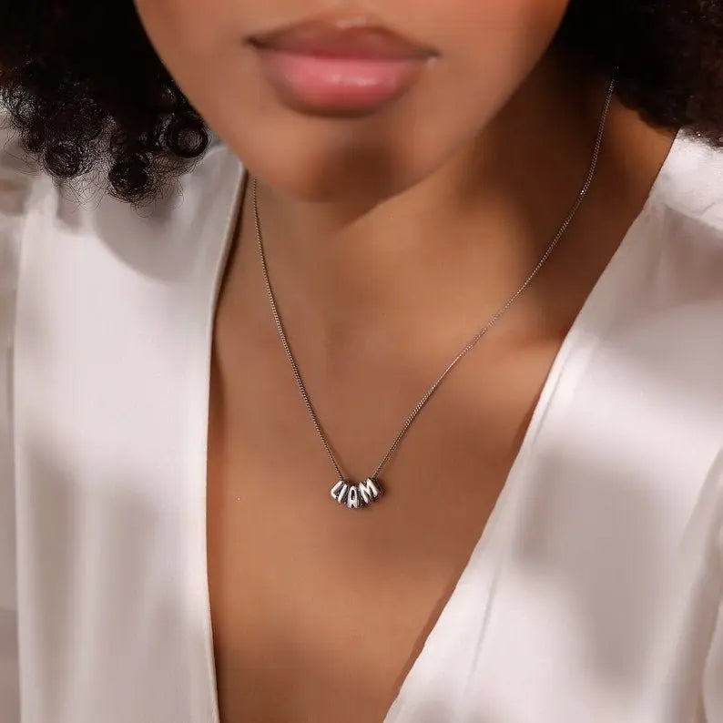 bubble letter necklace nowadaysfashion