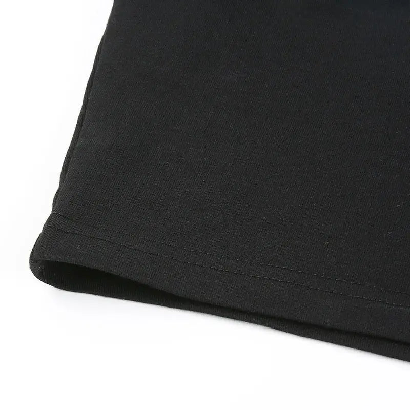 Buckle Halterneck Sexy Womens T Shirt Harajuku Long Sleeve Crop Top Streetwear Basic Tshirt - Blade & Thread