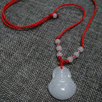 Buddhist Woven Necklace Lotus Guanyin jade Buddha Pendant Long Life Lock Pendant Lucky Necklace nowadaysfashion
