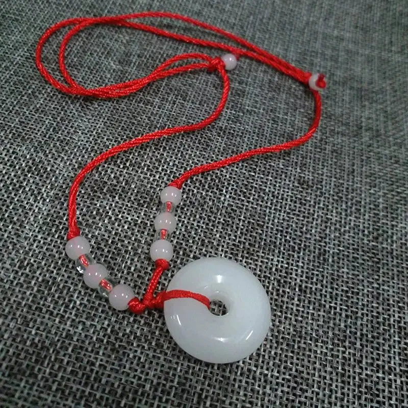 Buddhist Woven Necklace Lotus Guanyin jade Buddha Pendant Long Life Lock Pendant Lucky Necklace - Blade & Thread