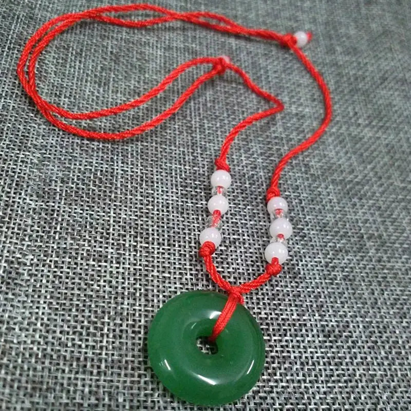 Buddhist Woven Necklace Lotus Guanyin jade Buddha Pendant Long Life Lock Pendant Lucky Necklace nowadaysfashion