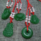 Buddhist Woven Necklace Lotus Guanyin jade Buddha Pendant Long Life Lock Pendant Lucky Necklace nowadaysfashion