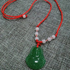 Buddhist Woven Necklace Lotus Guanyin jade Buddha Pendant Long Life Lock Pendant Lucky Necklace nowadaysfashion
