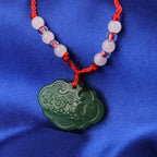 Buddhist Woven Necklace Lotus Guanyin jade Buddha Pendant Long Life Lock Pendant Lucky Necklace nowadaysfashion