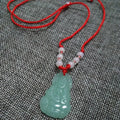 Buddhist Woven Necklace Lotus Guanyin jade Buddha Pendant Long Life Lock Pendant Lucky Necklace nowadaysfashion