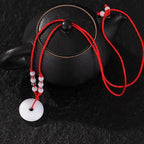 Buddhist Woven Necklace Lotus Guanyin jade Buddha Pendant Long Life Lock Pendant Lucky Necklace nowadaysfashion