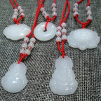 Buddhist Woven Necklace Lotus Guanyin jade Buddha Pendant Long Life Lock Pendant Lucky Necklace nowadaysfashion