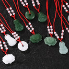 Buddhist Woven Necklace Lotus Guanyin jade Buddha Pendant Long Life Lock Pendant Lucky Necklace nowadaysfashion
