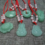 Buddhist Woven Necklace Lotus Guanyin jade Buddha Pendant Long Life Lock Pendant Lucky Necklace nowadaysfashion