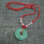 Buddhist Woven Necklace Lotus Guanyin jade Buddha Pendant Long Life Lock Pendant Lucky Necklace nowadaysfashion
