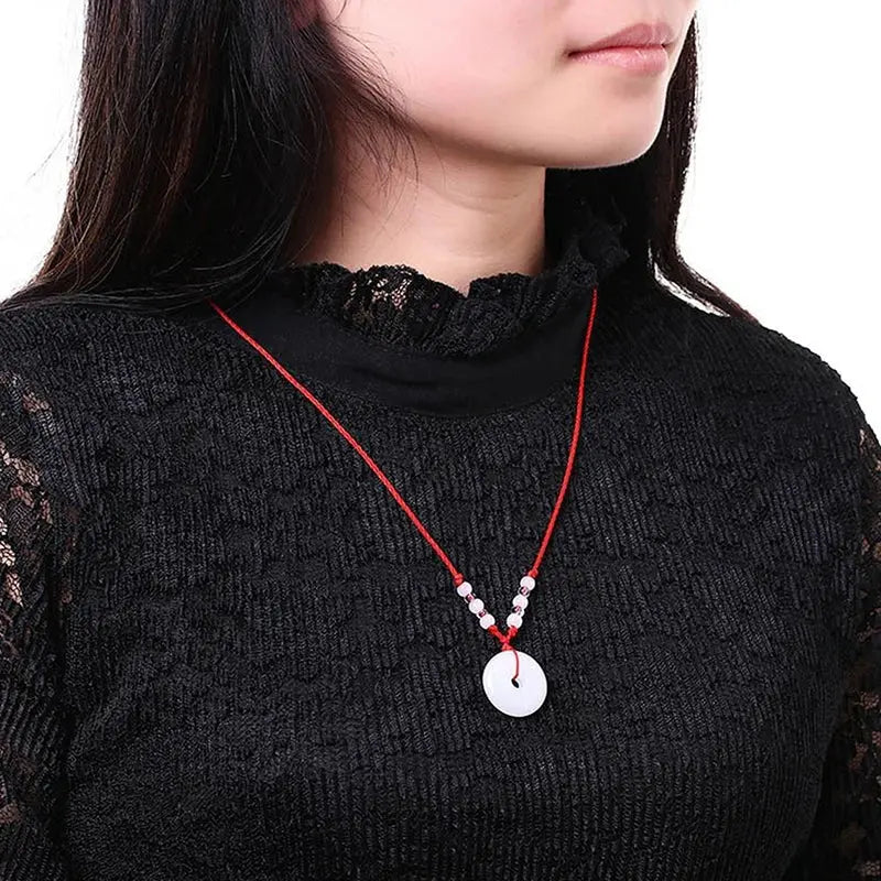 Buddhist Woven Necklace Lotus Guanyin jade Buddha Pendant Long Life Lock Pendant Lucky Necklace nowadaysfashion