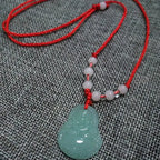 Buddhist Woven Necklace Lotus Guanyin jade Buddha Pendant Long Life Lock Pendant Lucky Necklace nowadaysfashion