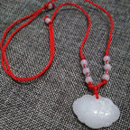 Buddhist Woven Necklace Lotus Guanyin jade Buddha Pendant Long Life Lock Pendant Lucky Necklace nowadaysfashion