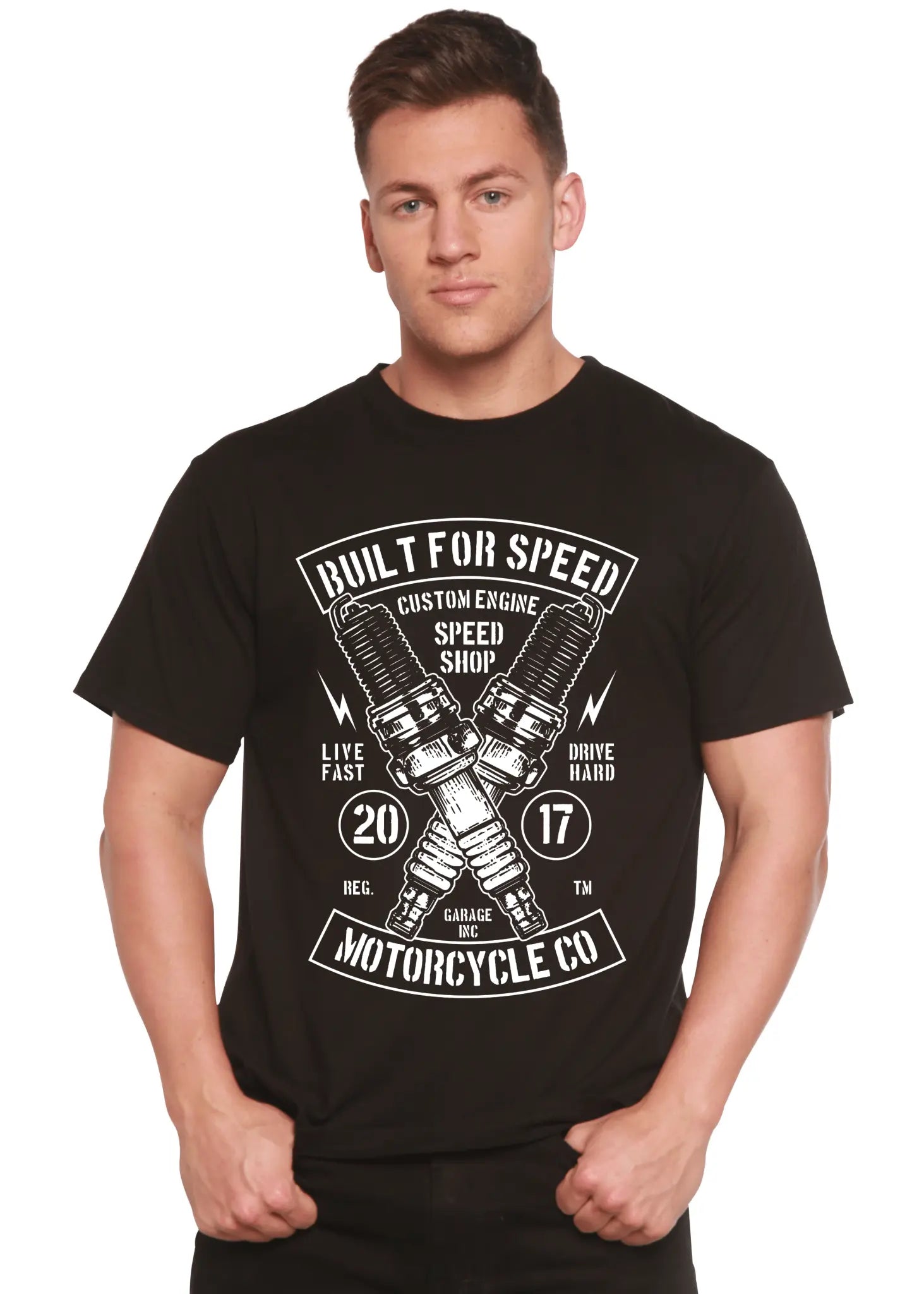 Built For Speed Men's Bamboo Viscose/Organic Cotton Short Sleeve Graphic T-Shirt - Blade & Thread