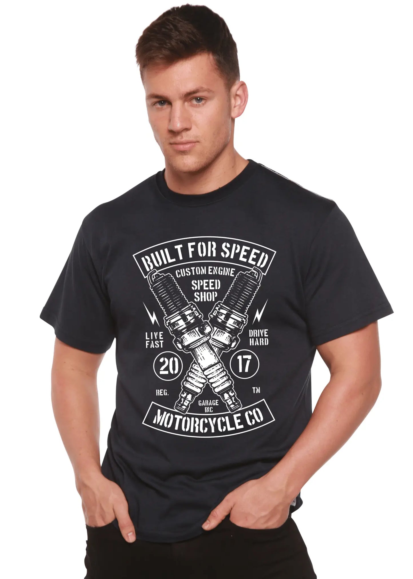 Built For Speed Men's Bamboo Viscose/Organic Cotton Short Sleeve Graphic T-Shirt - Blade & Thread