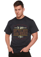 But Too Much Good Whiskey Men's Bamboo Viscose/Organic Cotton Short Sleeve Graphic T-Shirt Spun Bamboo