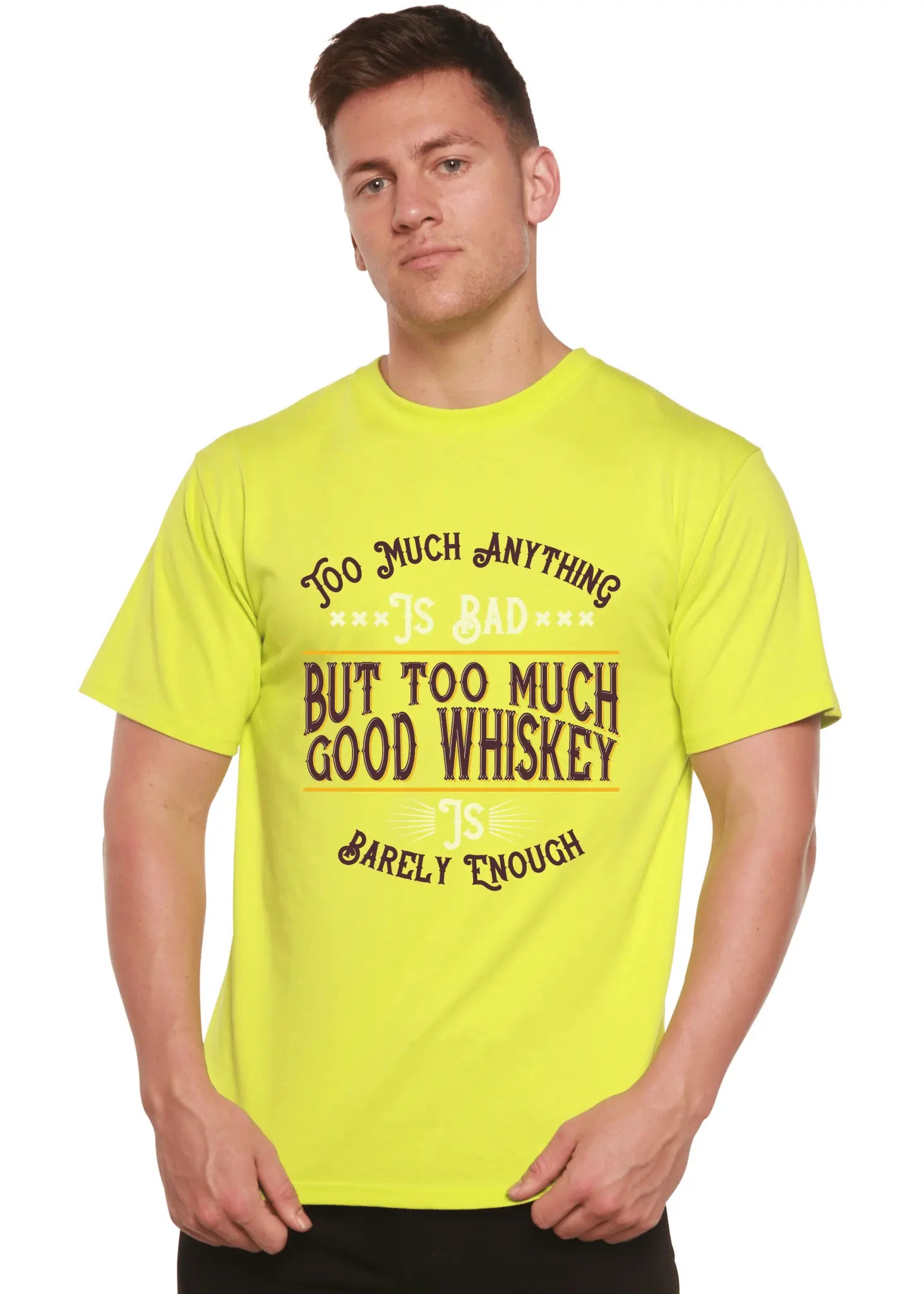 But Too Much Good Whiskey Men's Bamboo Viscose/Organic Cotton Short Sleeve Graphic T-Shirt - Blade & Thread