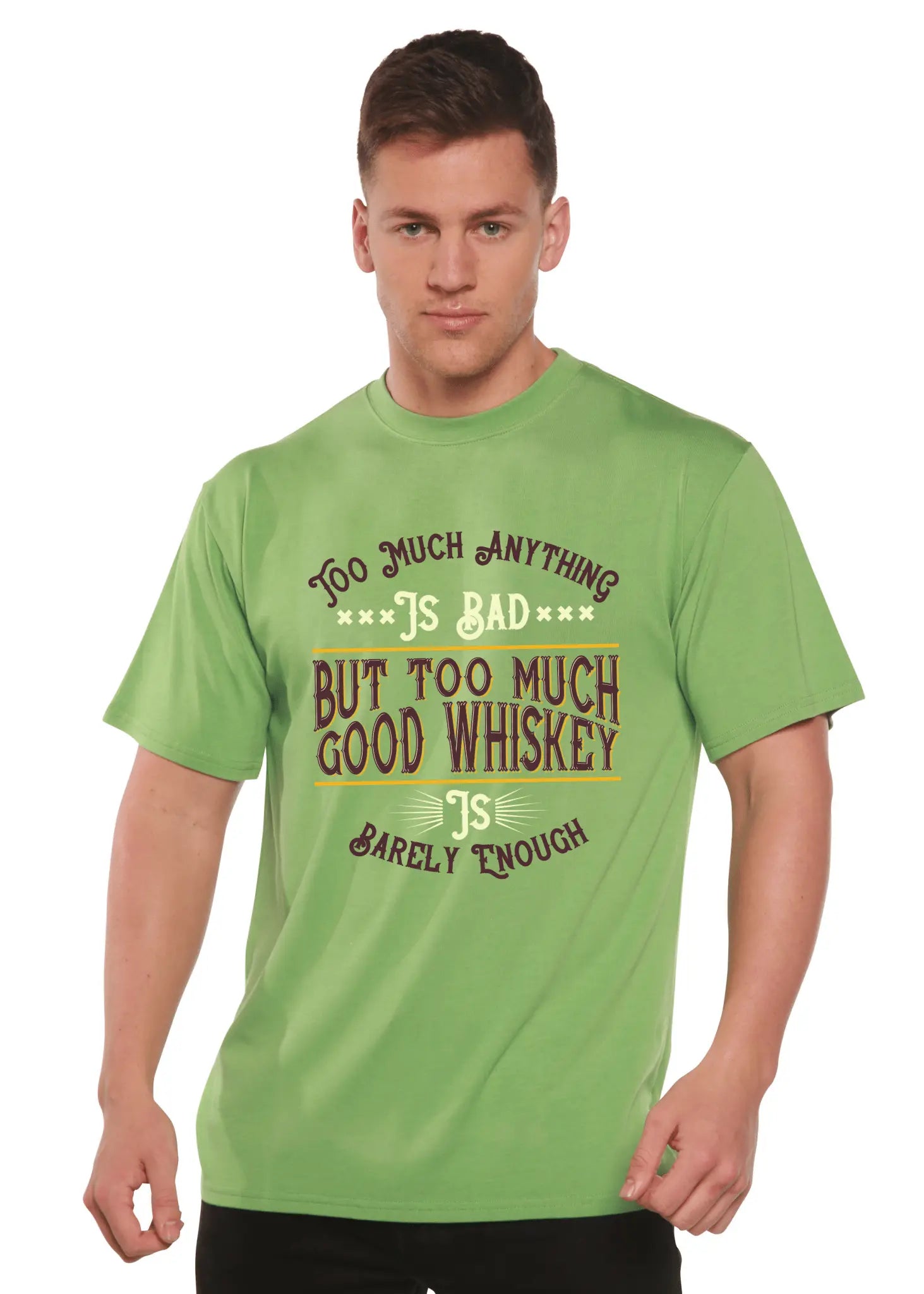 But Too Much Good Whiskey Men's Bamboo Viscose/Organic Cotton Short Sleeve Graphic T-Shirt - Blade & Thread
