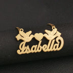 butterfly dove 3D Double Plate Custom Nameplate Necklace Personalized Name Necklace nowadaysfashion