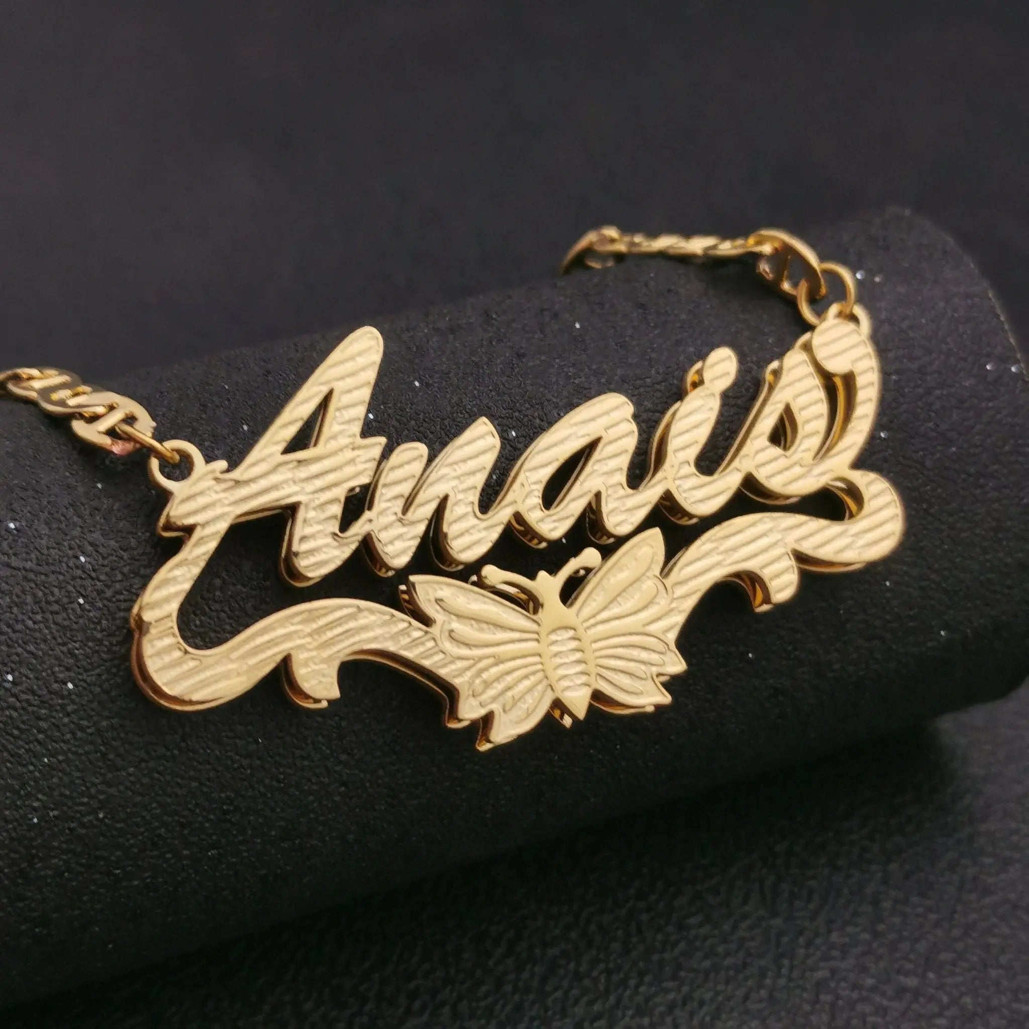 butterfly dove 3D Double Plate Custom Nameplate Necklace Personalized Name Necklace nowadaysfashion