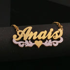 butterfly dove 3D Double Plate Custom Nameplate Necklace Personalized Name Necklace nowadaysfashion
