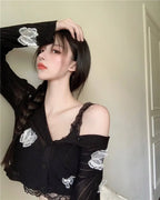Butterfly Knit Cardigans Women V-Neck Crop Tops Ladies Summer Thin Long Sleeved nowadaysfashion