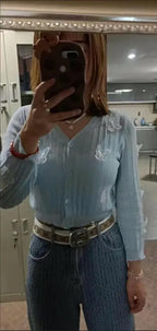 Butterfly Knit Cardigans Women V-Neck Crop Tops Ladies Summer Thin Long Sleeved nowadaysfashion